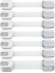 Child Safety Locks -VALUE PACK (10 Straps)- No Tools or Drilling -Adjustable Size/Flexible -Adhesive Furniture Latches For Baby Proofing Cabinets, Drawers, Appliances, Toilet Seat, Fridge, Oven & More