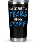 KLUBI Boss Day Gifts for Him - These Are The Tears Of My Staff Tumbler Black 20 Ounce Gifts For Boss Manager Gifts for Men Birthday Gift for Boss Travel Coffee Mug Assistant Principal Gifts Best Boss