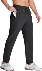 MAGCOMSEN Quick Dry Pants Men Hiking Pants Mens Summer Pants Climbing Pants Travel Pants Workout Pants Gym Pants Zipper Pockets Sweatpants for Men Black