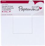 Papermania 300 GSM Square Tri Fold Window Aperture Card Blanks and Envelopes, Pack of 10, White