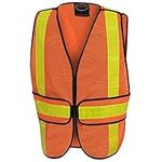 Pioneer Basic Tear-Away Mesh Safety Vest, PVC Reflective Tape, Orange, Fits All, V1030450-O/S