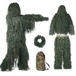 NorthSpoor Ghillie 5 in 1 Dress, 3D Camouflage Hunting Clothing, Combat Photography Soft Air Sniper Camouflage Suitable for Adults Unisex