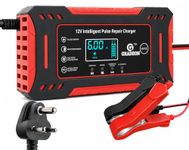 GRADEON Car Battery Charger, Battery Charger 12V, 6A Smart Automatic Trickle Maintainer Charger for Car Truck bike with Pulse Repair,Temperature Control,LED Display, for AGM, Gel & Lead Acid Batteries