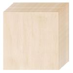 Basswood Sheets 12 Pack,12"x12"x1/4" Thin Unfinished Plywood Wood,for Laser Cutting,Drawing & Painting,Wood Engraving,Wood Burning,Scroll Saw Cutting