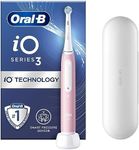 Oral-B iO3 Electric Toothbrushes Adults, 1 Toothbrush Head & Travel Case, 3 Modes with Teeth Whitening, 2 Pin EU Plug, Pink