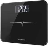 CAMRY Digital Bathroom Scale Electronic Body Weight Scale, 13.7inch Large Platform and Large Backlit LCD Display, Step-on Auto-Off Technology, 400lb/180kg/28St, 6mm Tempered Glass (Black)