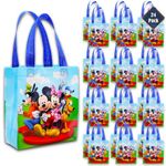 Mickey and Friends Party Favor Bags Set – 24 Pack of 8" Mickey Mouse Party Goodie Bags for Kids Bulk Reusable Totes | Disney Birthday Party Supplies