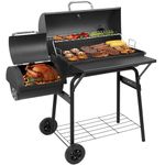 Charcoal Grill with Offset Smoker,BBQ Grills with Front Table,Outdoor Cooking with 535 Square Inches,Backyard Camping Picnics,Patio and Parties,Black by DNKMOR