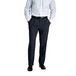 Haggar Men's Eclo Stria Expandable-waist Pleat-front dress pants, Charcoal, 36W 32L UK