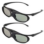 2Pcs 3D Glasses, 144Hz 3D Active Shutter Glasses DLP LinK LCD Lens 3D Glasses for 3D DLP Orojectors