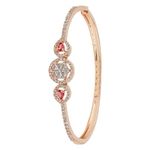 I Jewels Stylish Rose Gold Plated Cubic Zirconia American Diamond Adjustable Bracelet For Women & Girls (Style 3)