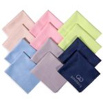 SmoTecQ 12 Pack Assorted Colors Microfiber Cleaning Cloths - Safe and Effective Cleans Lenses, Glasses, Screens, Cameras, Eyeglasses, Cell Phone, LCD TV Screens and More (6X7)