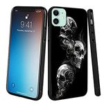 DAFEI Phone Case Compatible with iPhone 11 Skulls Black Frame Shockproof and Slim Rubber TPU Material with Uniqe Design