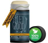 The Ilex Wood Natural Deodorant Stick 70ml – Handmade in UK, Aluminium Salts Free, Plastic Free, Alcohol Free, Vegan, Eco Friendly Cardboard Tube – Spiced Patchouli (Spicy and Woody)