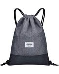 LIVACASA Gym Sack Drawstring Bag with Inside Zipper Pocket Sports Travel Bag Water Repellency Light Backpack for Men Women