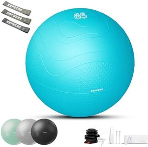 HAPBEAR Exercise Ball (22''/26'') - Anti Burst and Slip Resistant Yoga Ball for Core Exercise & Stability, Home Gym/Rehab/Pregnancy Ball with Quick Pump & 3 Resistance Bands