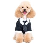 Alfie Pet - Oscar Formal Tuxedo with Black Tie and Red Bow Tie - Color: Black, Size: Large