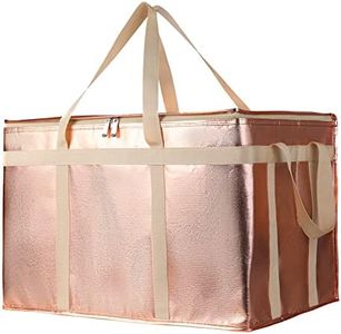 Bodaon Insulated Pizza Delivery Bags, XXX-Large Commercial Food Delivery Insulation Bag for Hot/Cold Food, Large Capacity Reusable Warming Bag, Gold, 1-Pack