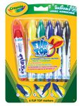 CRAYOLA Flip Top Washable Markers - Assorted Colours (Pack of 6) | Unique Flip Top Lid That Can't Get Lost | Kids Arts and Crafts | Ideal for Kids Aged 3+