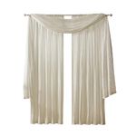 Elrene Home Fashions Venice Faux Silk Pair of Rod Pocket Curtain Panels with Scarf Valance - Set of 3 - Panel 52"x95", Ivory (2 Panels - 1 Scarf)