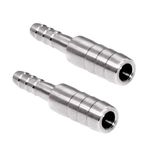 Beduan Stainless Steel Reducing Splicer Mender Barb, 1/2" to 3/8" Hose Barb, Reducer Barb Fitting Air Water Fuel Boat (Pack of 2)