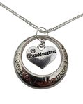 Silver Plated Necklace I Love you to the Moon and Back Granddaughter Gem Heart Circle