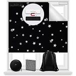 Magnetic Blackout Blind 100% Blackout Shades Portable Blackout Window Cover Blackout Curtains for Any Windows,1.45M x3M Strong Magnetic Fasteners,Cut to Any Size/Shape (Star)