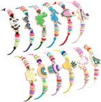 12 Pcs Kids Girls Bracelets, GeeRic Kids Play Bracelets Jewelry Adjustable Women Friendship Bracelet Baby Cute Multicolor Woven Pretend Play Bracelet