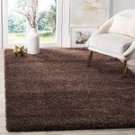 Carpet Elite Super Soft Microfiber Primium Quality Shagg Carpet Collection with 2 Inch Pile Height for Living Room & Bed Room Size 2x6 Feet Colour Brown