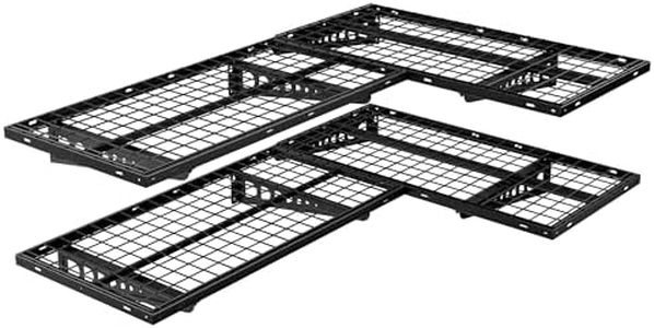 FLEXIMOUNTS 4 Pack 2x4ft Corner Wall Shelving Garage Storage Rack, 24x48 inch Floating Shelves, 1320lbs Total Weight Capacity, Black