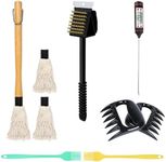 BBQ Mop and Grill Brush Set - ZQDFLME Outdoor Grill Tools Accessories (10pcs)