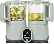 Babymoov Nutribaby Glass 4-in-1 Baby Food Maker, Baby Food Blender and Steamer, Food Processor for weaning, warmer, defroster | Eco-friendly Glass Bowls | Stainless Steel Basket