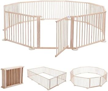 Kidbot Wooden Playpen Kids Activity Centre Foldable Fence Outdoor Playard 10 Panel