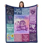 Valentines Day Gifts for Wife, Wedding Anniversary Romantic Gifts for Wife, to My Wife Blanket, Wife Birthday Gifts for Her, Gifts for Wife Ultra-Soft Flannel Throw Blanket 50"x60"