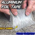 Roof Repair Tape, Super Waterproof Tape Butyl Rubber Aluminium Foil Tape for Roof Leak Hole Emergency Rubber Repair Tape All Weather Self-Adhesive Garage Ducts Pipes Concrete (1.2mm x 10cm x 5m)