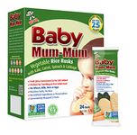 Hot-Kid Baby Mum-Mum Rice Rusks, Vegetable, Gluten Free, Allergen Free, Non-GMO, Rice Teether Cookie for Teething Infants, 50gms, 24 Rusks per box - Case pack of 6