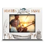 BELLA BUSTA Fishing Themed Picture Frame-Adventures, Fishing Memories Gifts-Christmas, Birthday, Father's Day, Grandpa, Daddy Present-Print (5x7 Horizontal)