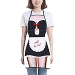 Funny BBQ Apron for Men, Women, Kitchen Chef Cooking Aprons Christmas Birthday Gift for Husband, Wife, Dad, Mom and Friends (Black - Cook women)