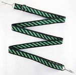 HELIDA Flat Bungee Cord with Steel Hooks Adjustable Length 67"-126", Heavy Duty Bungee Strap for Outdoor Bikes, Gardening, Camping, Trucking, Hand Carts (Green & Black)