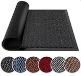 BLADO Washable Door Mats Indoor & Outdoor - Non-Slippery Heavy Duty Doormats Indoor - Stylish & Large Rubber Door Mat - Perfect Dust Grabbing Outdoor & Indoor Door Mat (Anthracite, 60cm x 80cm)