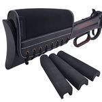 Leather Rifle Buttstock Non Slip Gun Cheek Rest Pad with 3PS EVA (Brown)