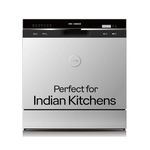 Godrej Eon Dishwasher | 8 Place Setting Counter-Top | Compact with an In-built heater (DWT EON MGNS 8C NF SKSL, Silky Silver) | Perfect for Indian kitchens and smaller families