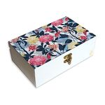 BRAHMA DESIGN Decorative Gift Box for Presents in Mia Floral Design | Size 8" x 5" x 2.75" | Jewellery Box, Tarot Box, Vintage Box, Knick-knacks Storage Trunk Organiser, Gift Box for Packing