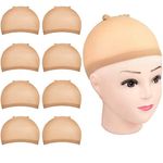 Wig Caps, MORGLES 8 Pcs Nude Stocking Cap for Wigs, Wig Caps to Hold Wig in Place, Stretchy & Breathable