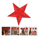 CraftVatika Christmas Pack of 4 Paper Star Shaped Lantern Lampshade for Xmas Party Hanging Ornament Christmas New Year Wedding Decoration Home Party Hanging Decorations