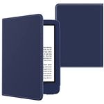 MoKo Case Compatible with 6" Kindle (11th Generation, 2024/2022 Release)/Kindle(10th Gen,2019)/Kindle(8th Gen,2016), Ultra Lightweight PU Shell Cover with Auto Wake/Sleep for kindle 2024,Dark Blue