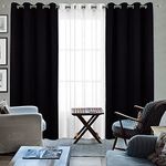 HOMEMONDE Set of 4 Blackout and Sheer Curtains - 9 Feet Panels for Long Door Living Room, Bedroom Drapes, (Black & White - 108 Inches)