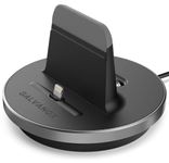 iPhone Charging Dock (Case Compatible) Desktop Height Adjustable Mount (Apple MFI Lightning Charger) Aluminum/Black (for iPhone 7/8/SE 2020)