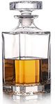 Glass Decanter with Airtight Geometric Stopper - Whiskey Decanter for Wine, Bourbon, Brandy, Liquor, Juice, Water, Mouthwash. Italian Lead- Glass (25.97 oz/768ml)