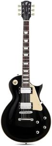 Fesley LP Electric Guitar with Arched Top:39" Solid Body Electric Guitars with Mahogany Body and Rosewood Fretboard,Electric Guitar with Humbucker Pickups, Guitarra Eléctrica with Alice String,Black